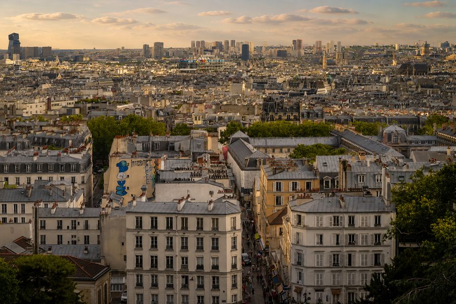 Paris rooftops stretching to the horizon